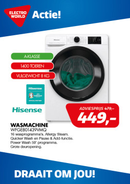 Hisense Wasmachine 30,- euro voordeel