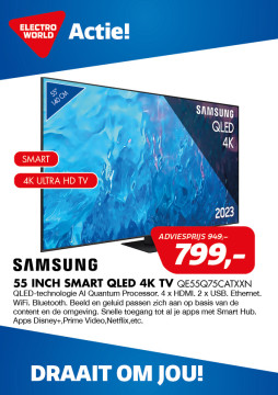 Samsung 55 inch Smart QLED 4K TV 799,-